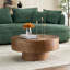 Table basse en placage de bois 31,49 po et piédestal robuste pour salon bureau appartement noyer-129028623