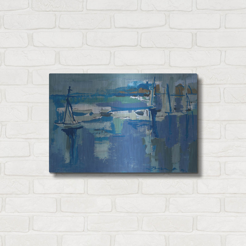 Art mural en métal luxueux «Ocean Sail» par Erin McGee Ferrell, 24 po x 16 po, H 16 po x l 24 po