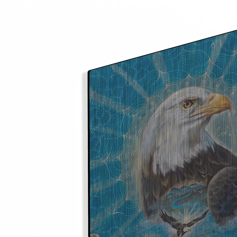 «Bald Eagle Medecine» par Verena, art mural en métal sauvage, H 24 po x l 16 po