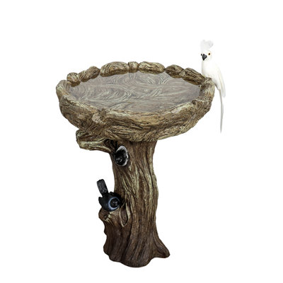 3" Deep Bird Bath For Outdoors, Removable 17.7" Dia Bowl With Freestanding Birdbaths & Birdfeeder, Easy To Clean Birdbaths For Garden Yard Lawn Decor