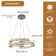 3 - Light Crystal Dimmable LED Geometric Chandelier