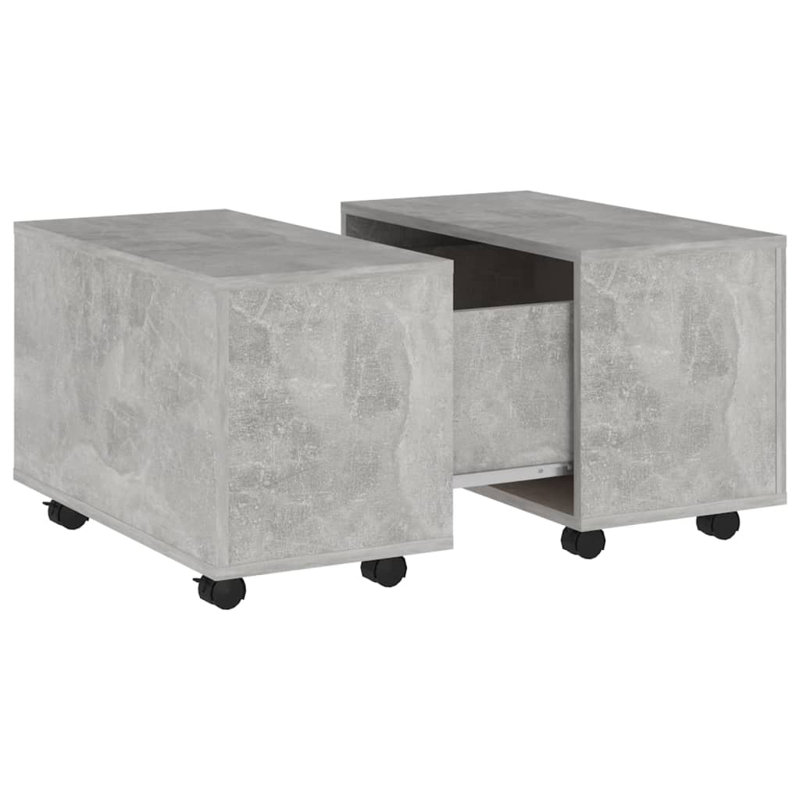 Godart Wheel Coffee Table with Storage, Concrete Grey