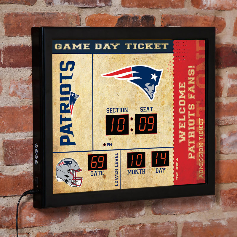 Horloge murale Buffalo Bills, Brun clair / rouge / bleu, Sport Team Buffalo Bills