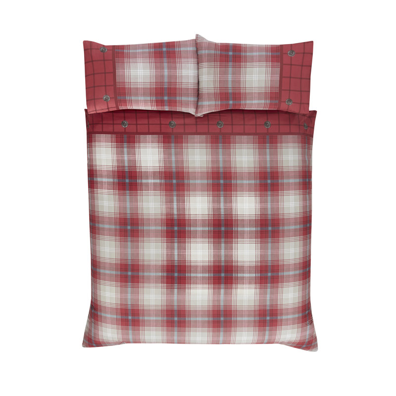 Ceasar Chequered Duvet Cover Set with Pillowcases, King Duvet Cover + 2 Standard Pillowcases