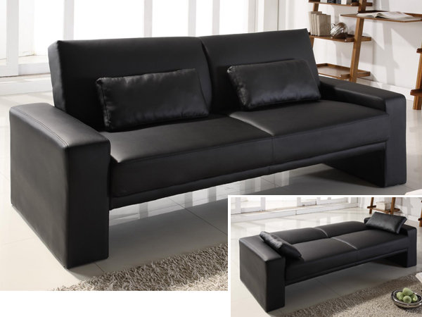 Faux Leather Sleeper, Black