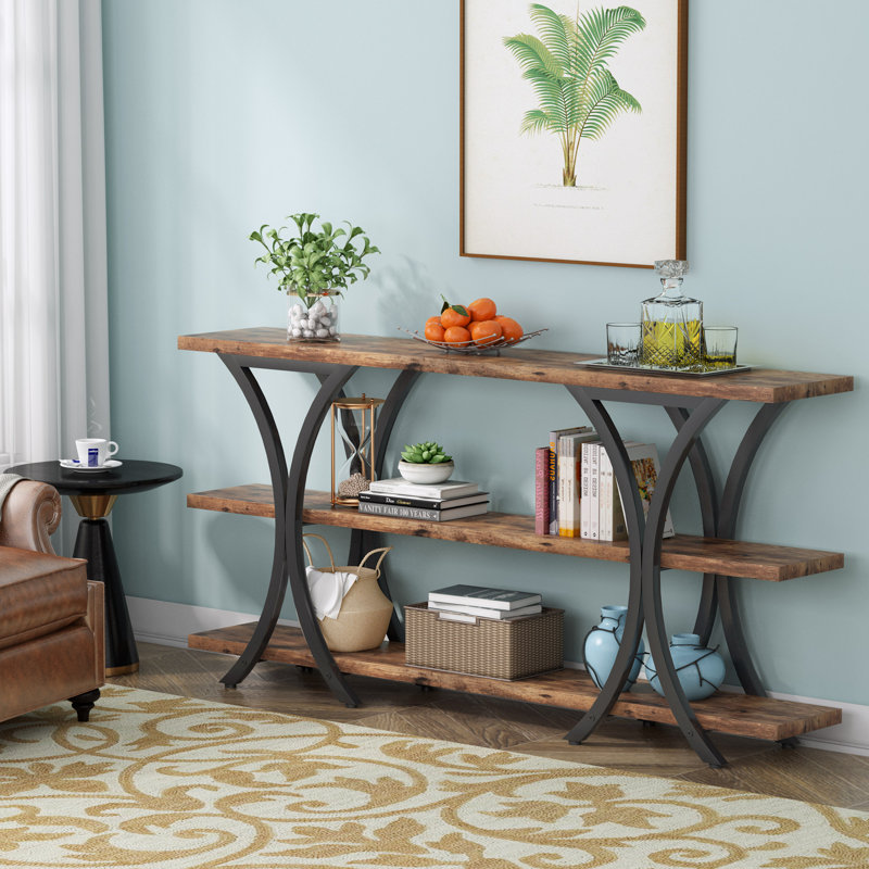 Gautreaux 70.87'' Console Table, Brown, Black