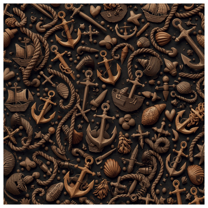 Coussins Nautical Anchors Ropes, 16 x 16 pouces