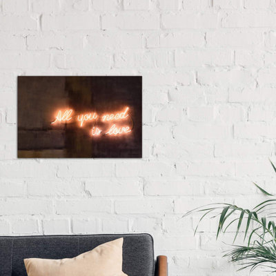 All You Need Is Love 1 Piece Wrapped Canvas Wall Art