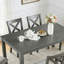 Ensemble de salle à manger en bois massif 7 pièces avec table et 6 chaises rembourrées à dossier en X-1715464211-1715464208