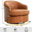 Faux Leather Swivel Barrel Chair-96441082