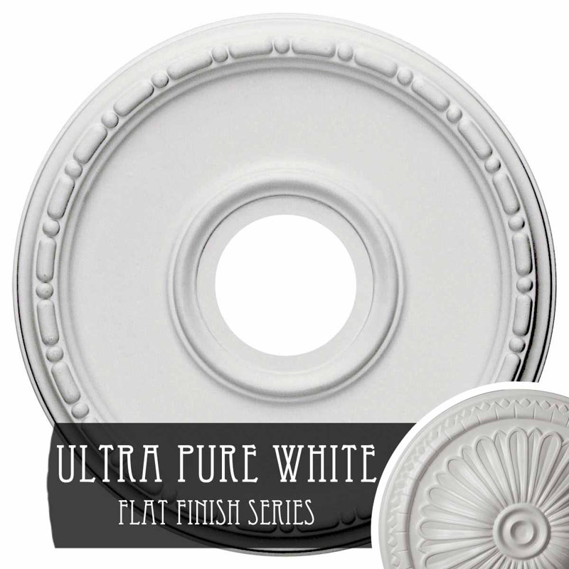 Médaillon de plafond H 16,5 po x l 16,5 po x P 1,5 po Medea, Blanc ultra pur