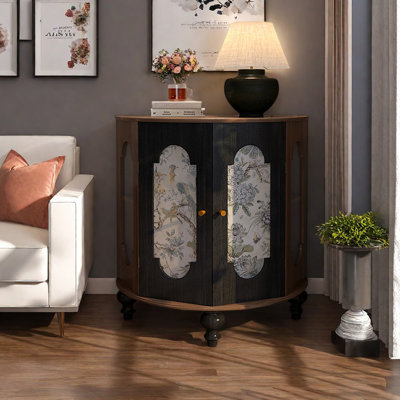 Solid wood semi-circular creative accent cabinet