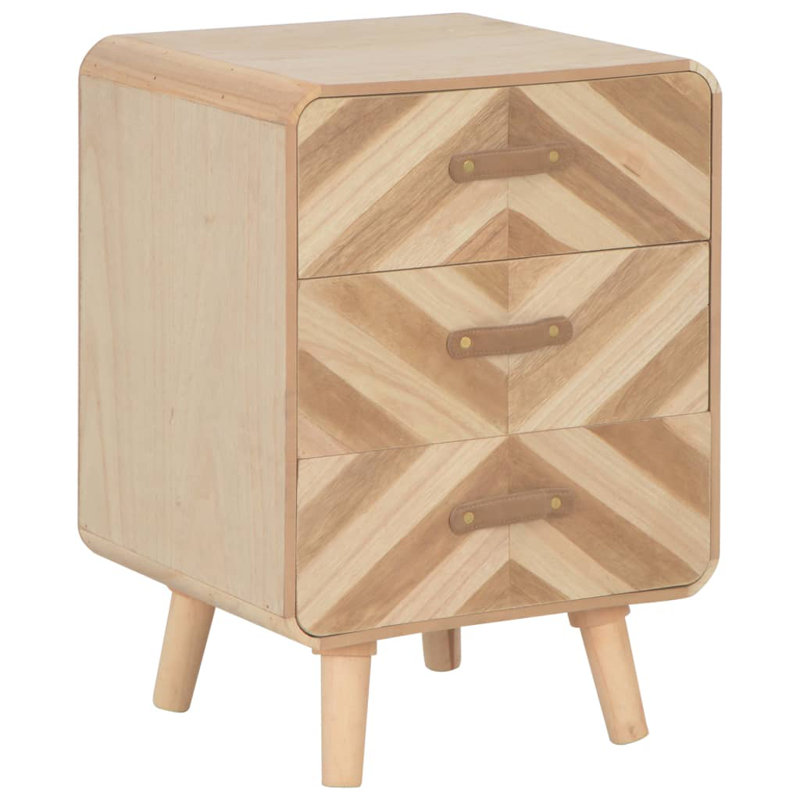 Dahlia 40cm W Solid Wood Bedside Table