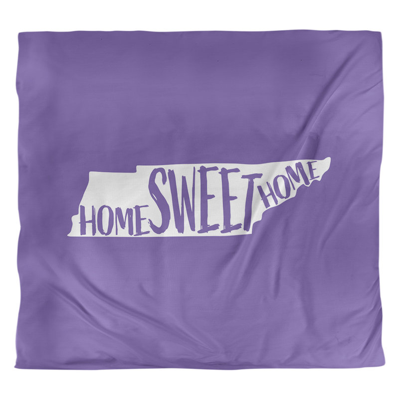 Housse de couette réversible simple Home Sweet Tennessee, Microfibre, Housse de couette pour très grand lit, Mauve