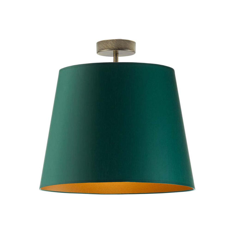 Turek Semi Flush Mount, Gold, Green