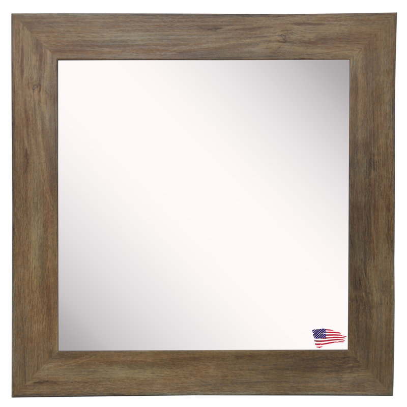 Adnrea Wood Flat Wall Mirror, 29.5" H x 29.5" W