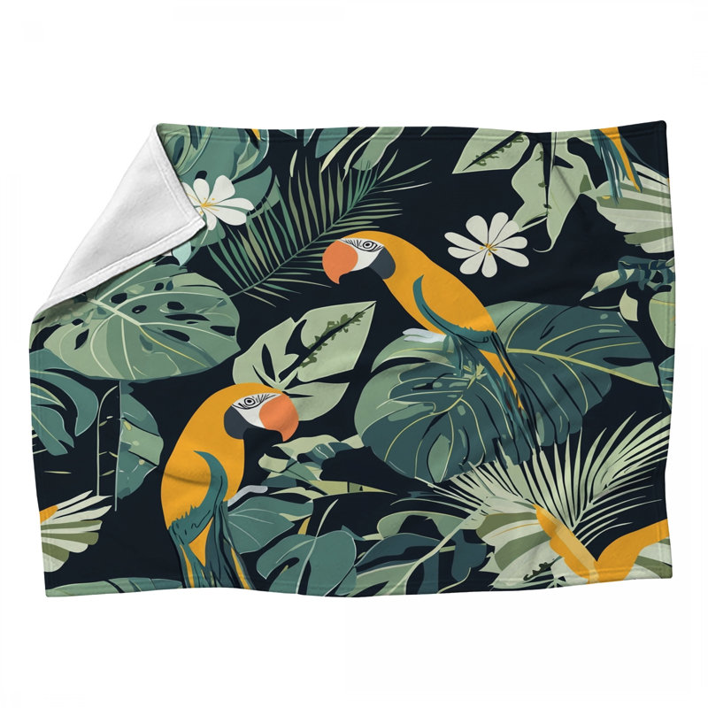 Jeté en molleton Parrot, L 60 po x l 50 po