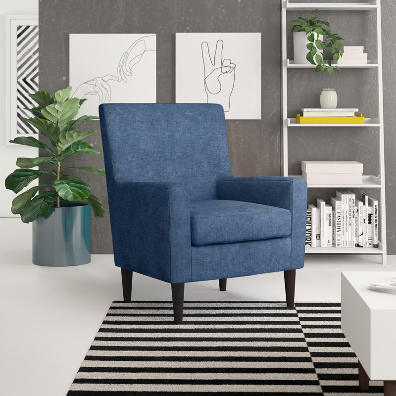 Donham Upholstered Accent Chair, Toulan Sapphire Twill