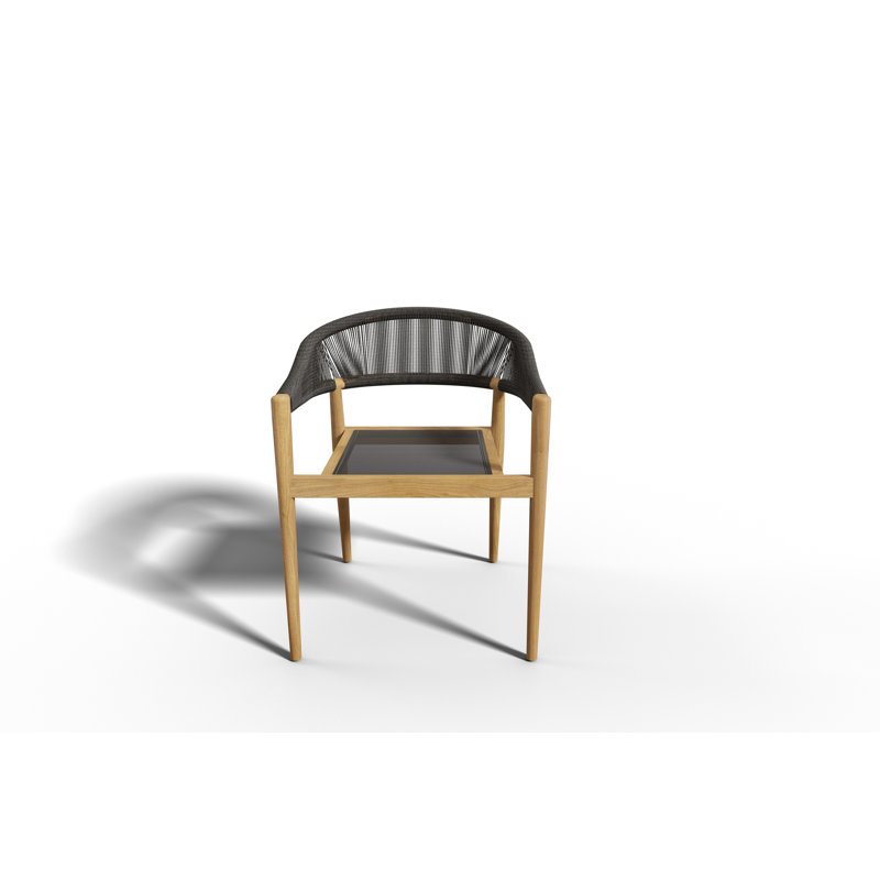 Valerie 7-Piece Rectangular Teak Outdoor Dining Set with Stacking Armchairs