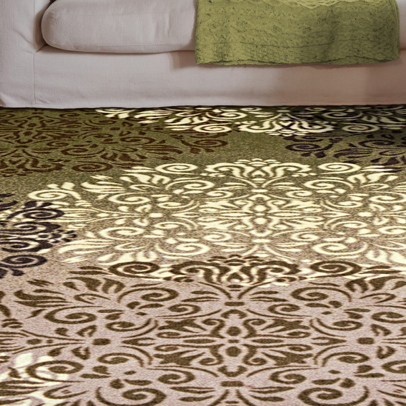 Tapis d'intérieur à motif géométrique antidérapant Reyna, Rectangle 4pi x 6 pi
