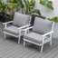 Fauteuil de patio 2 pièces avec structure en lattes en aluminium - Coussins amovibles en polyester, chaise longue rembourrée de coton pour une utilisation intérieure / extérieure-539072433-567169691