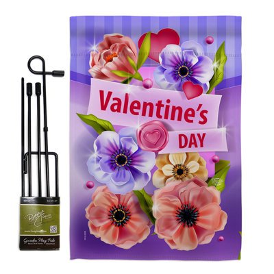 Ensemble de drapeaux en polyester 18 po x 13 po Valentines