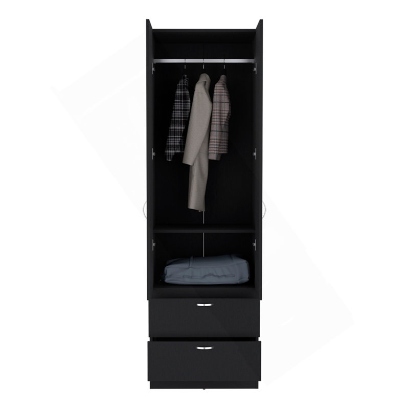 Armoire Marlton, chambre à coucher, noir, Noir
