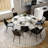 Vera Modern Round Dining Table with Lazy Susan for 4-8, Sintered Stone Tabletop, Solid Pedestal Carbon Steel Base Pre-Assembly-101644226-101644229-101887168