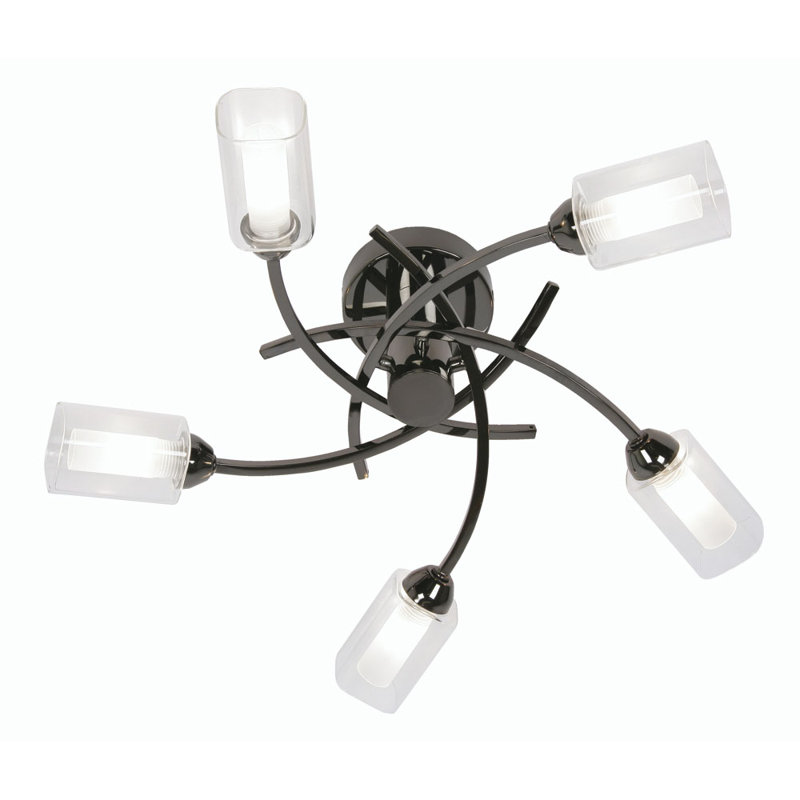 Warnant Glass Flush Mount, Mirror Black