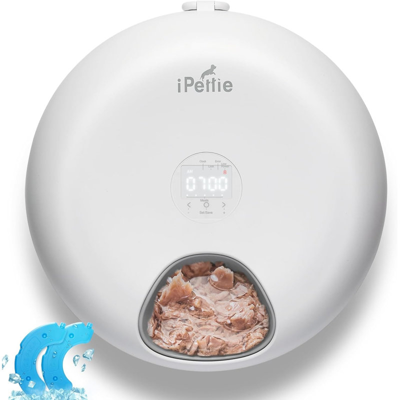 Mangeoire automatique sans cordon pour animaux Donat Frost 6 repas par IPETie, Blanc
