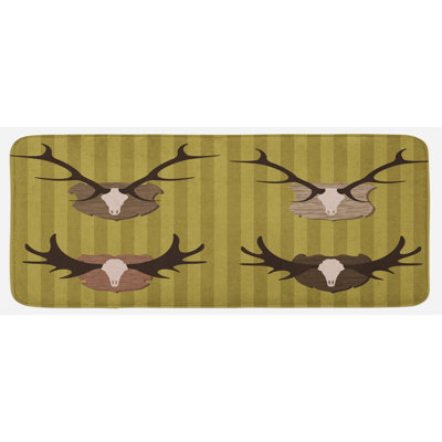 Cottage / Country Striped Synthetic Kitchen Mat