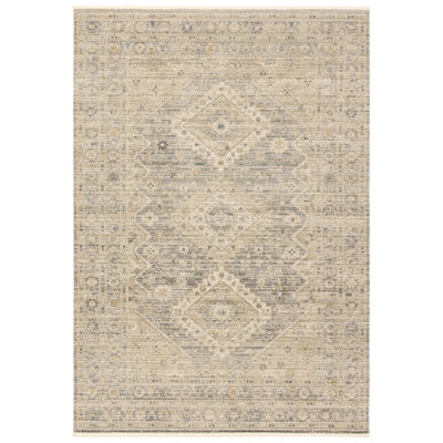 Halladay Outdoor Medallion Tan Area Rug