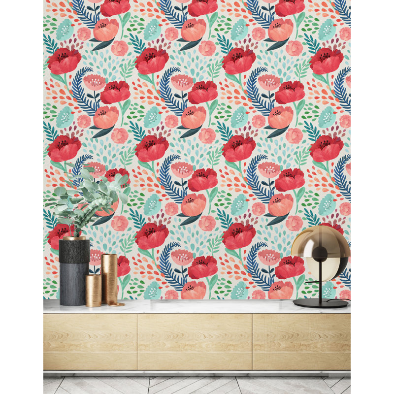 Rouleau de papier peint Atholl Poppy, L 16,67 po x l 25 po