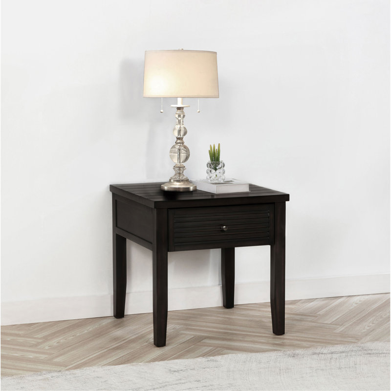 Sutter Distressed Java 1-drawer Square End Table