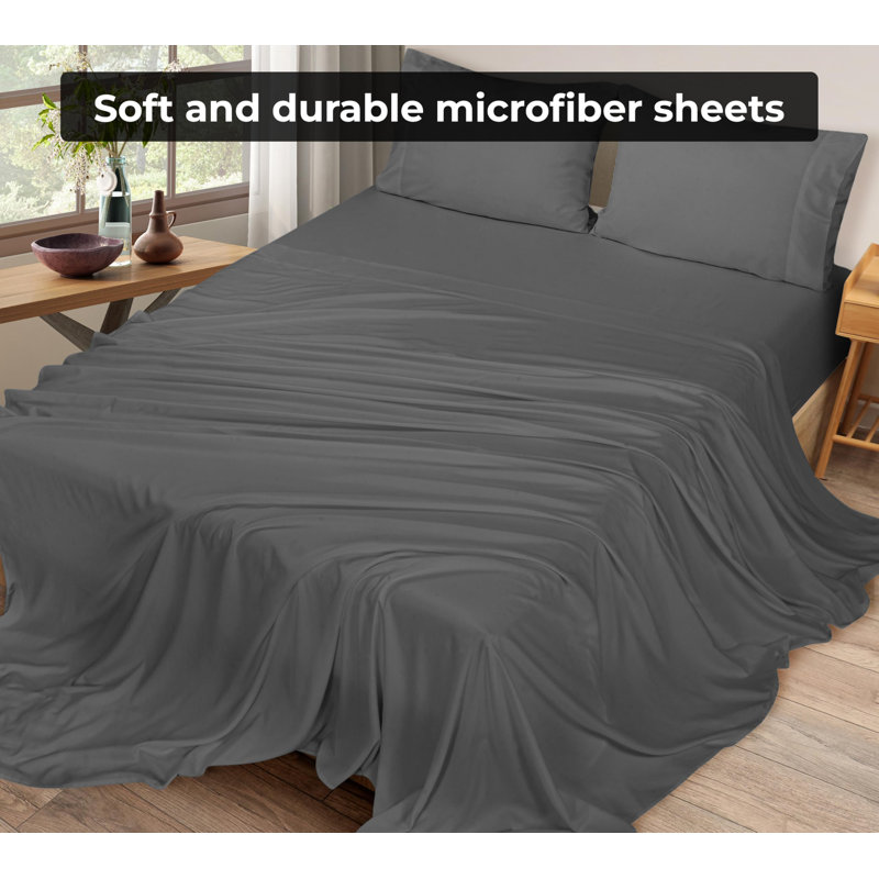 Royale Linens 6 Pack Bulk Set | Top Sheets | Soft Microfiber | Wrinkle & Stain Resistant | for Hotel MasTable Hospital Dorm | Sold Separately