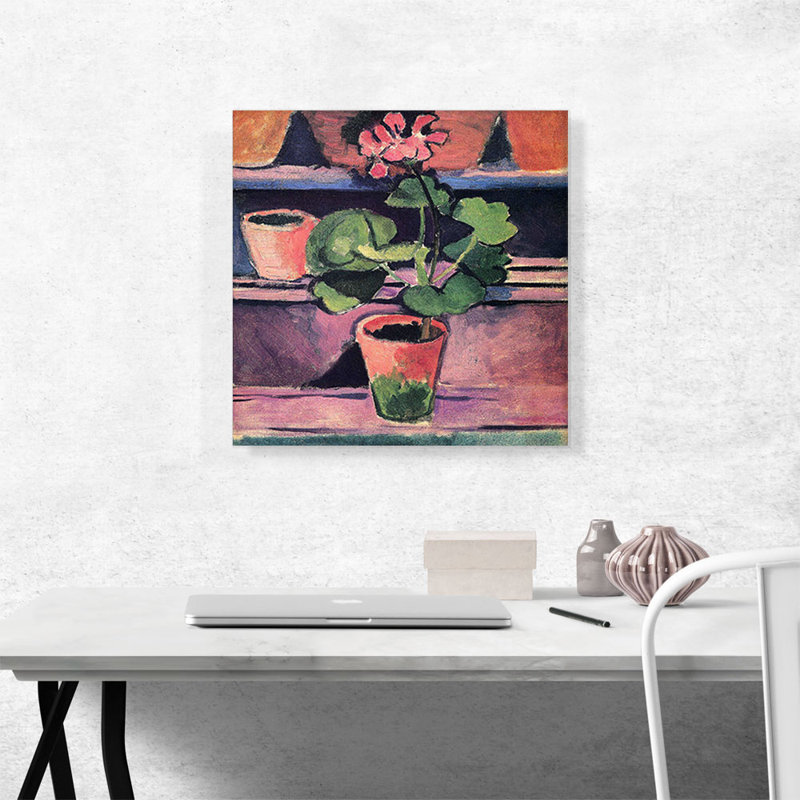 «Pot of Geraniums 1912» par Henri Matisse - reproduction d'art sur toile tendue, H 18 po x l 18 po x 1,5 po