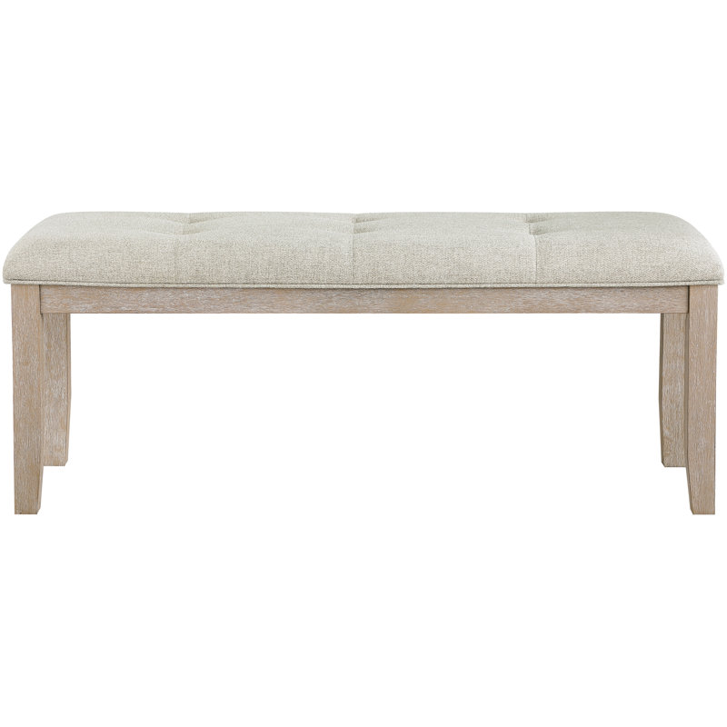 Banc rembourré en tissu beige Duckett, Naturel, Tissu en polyester beige