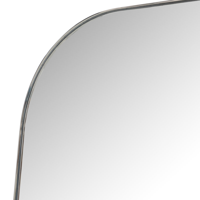 Bellvue Flat Metal Wall Mirror, Shiny Steel, 47.25" x 47.25"