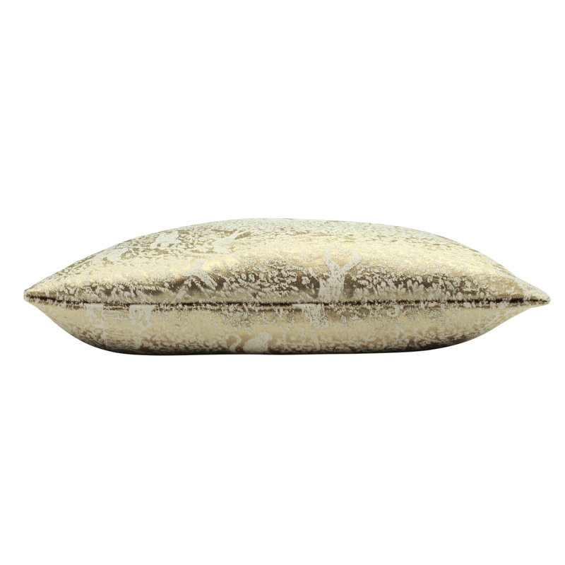 Tilia Geometric Square Cushion, Gold, Feather