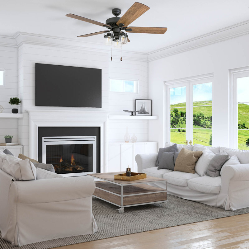Arlea 52" Ceiling Fan with LED Light, Standard No Remote