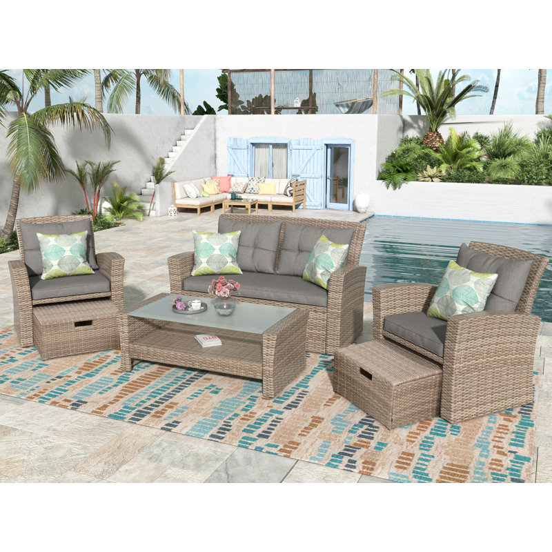 Ensemble de mobilier de patio en U, Gris