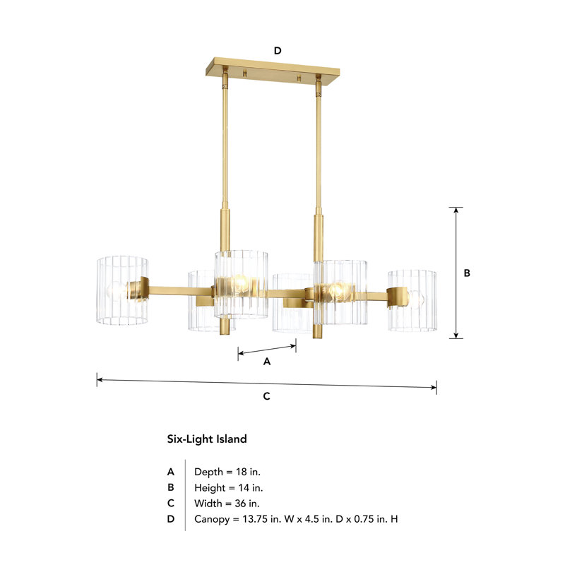 Luminaire suspendu cylindrique à 6 lumières Merrillville