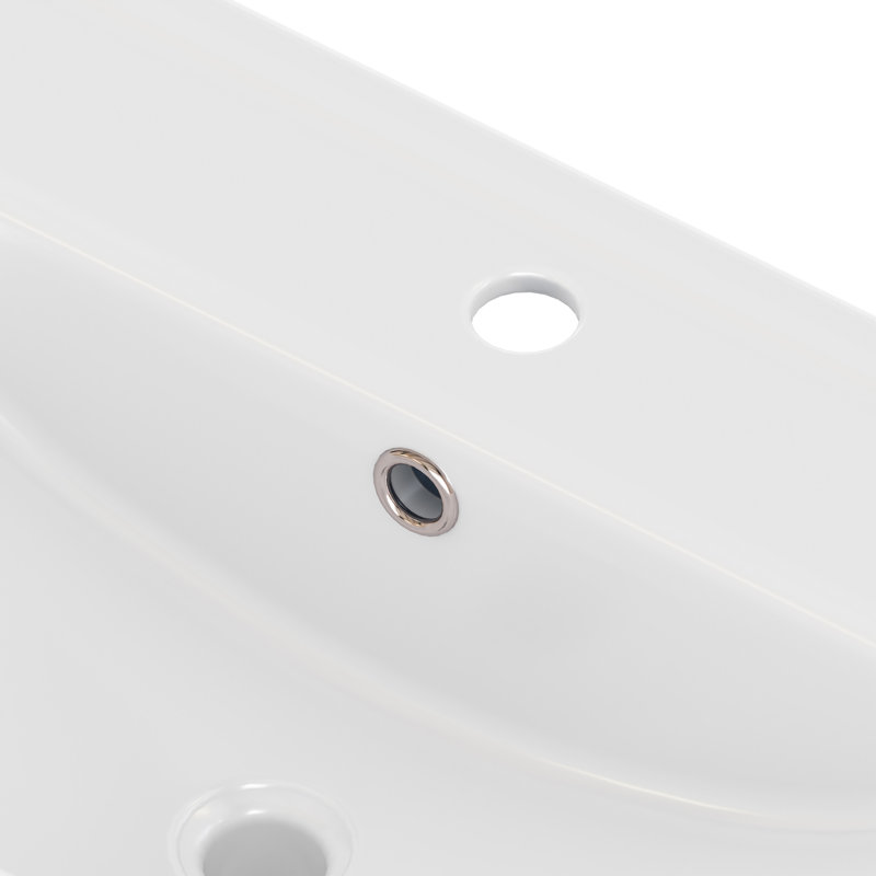 Meuble-lavabo élégant 36 "avec lavabo en céramique, Blanc
