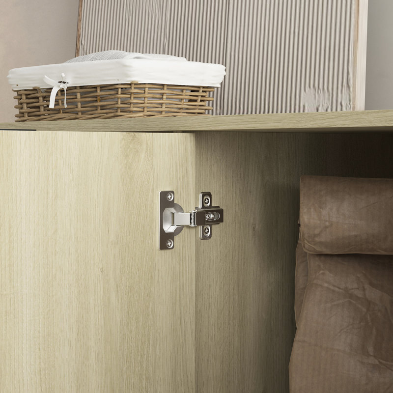 Buffet en bois à panneaux cannelés, tablettes ajustables, console pour ranger les appareils électroménagers. Buffet moderne et multifonctionnel, grand espace de rangement, installation facile.