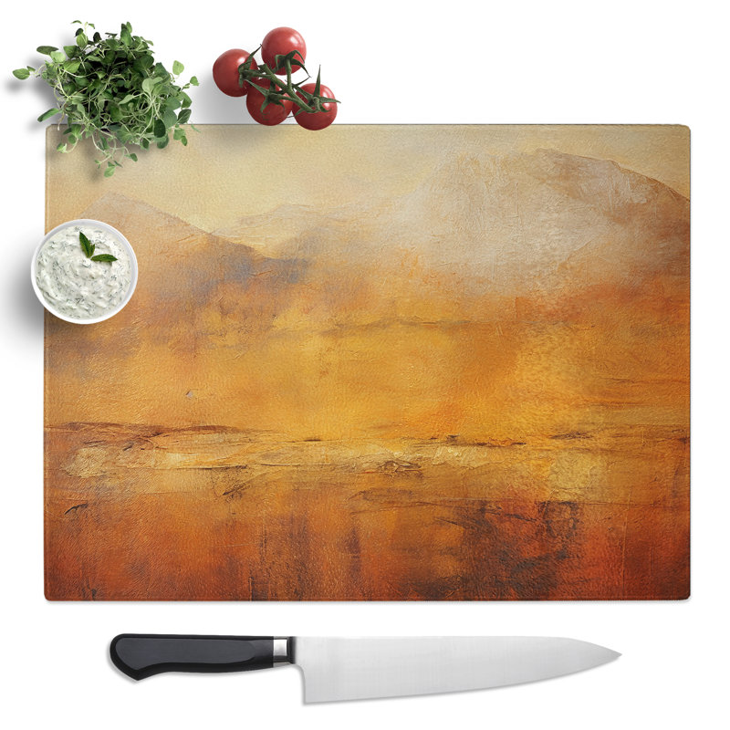 Desert Abstract  Glass Chopping Board