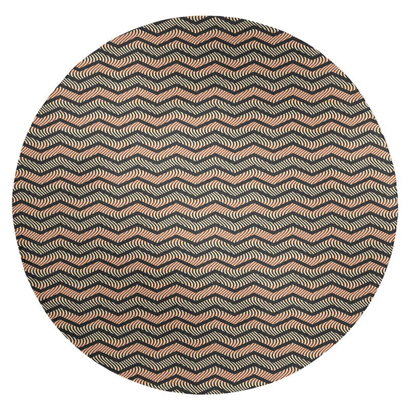 Chenille Chevron Indoor Rug, Round 5'