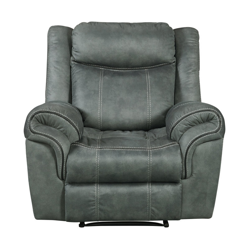 Neelah 40" Wide Manual Glider Standard Recliner, Black 100% Polyester