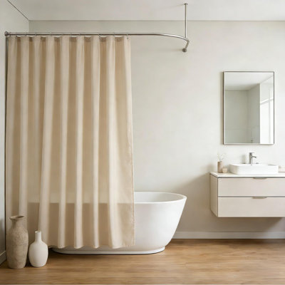 Hotel Quality 100% Waterproof Fabric Shower Curtain Liner with Magnets for Bathroom