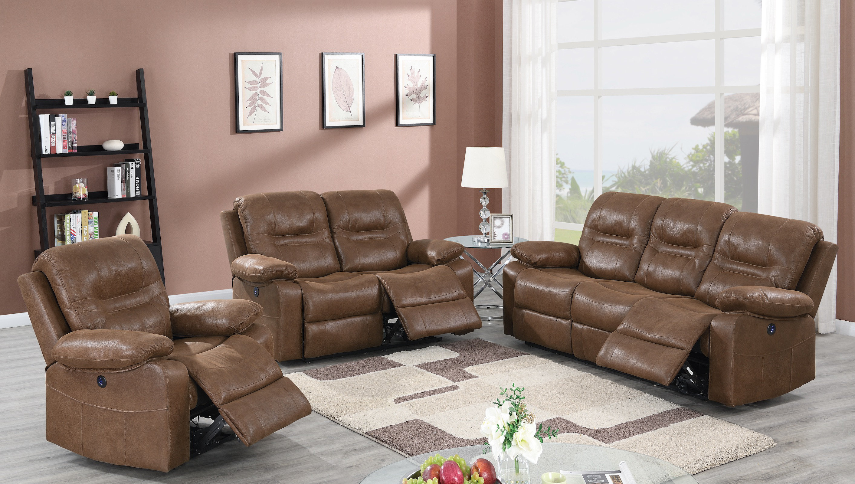 Latitude Run® 3 Piece Faux Leather Reclining Living Room Set Wayfair