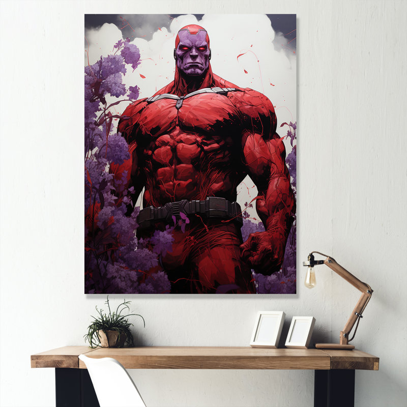 «Mauve Superhero Giants Blooms - Giants», art mural, H 32 po x l 24 po x P 1 po, Toile tendue